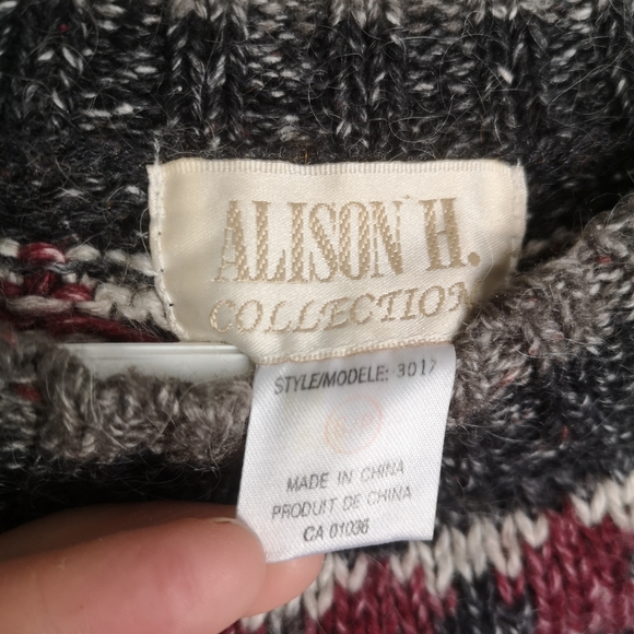 Vintage Fair Isle Wool Blend Crew Knit Sweater Alison H Collection Women… - Picture 14 of 16